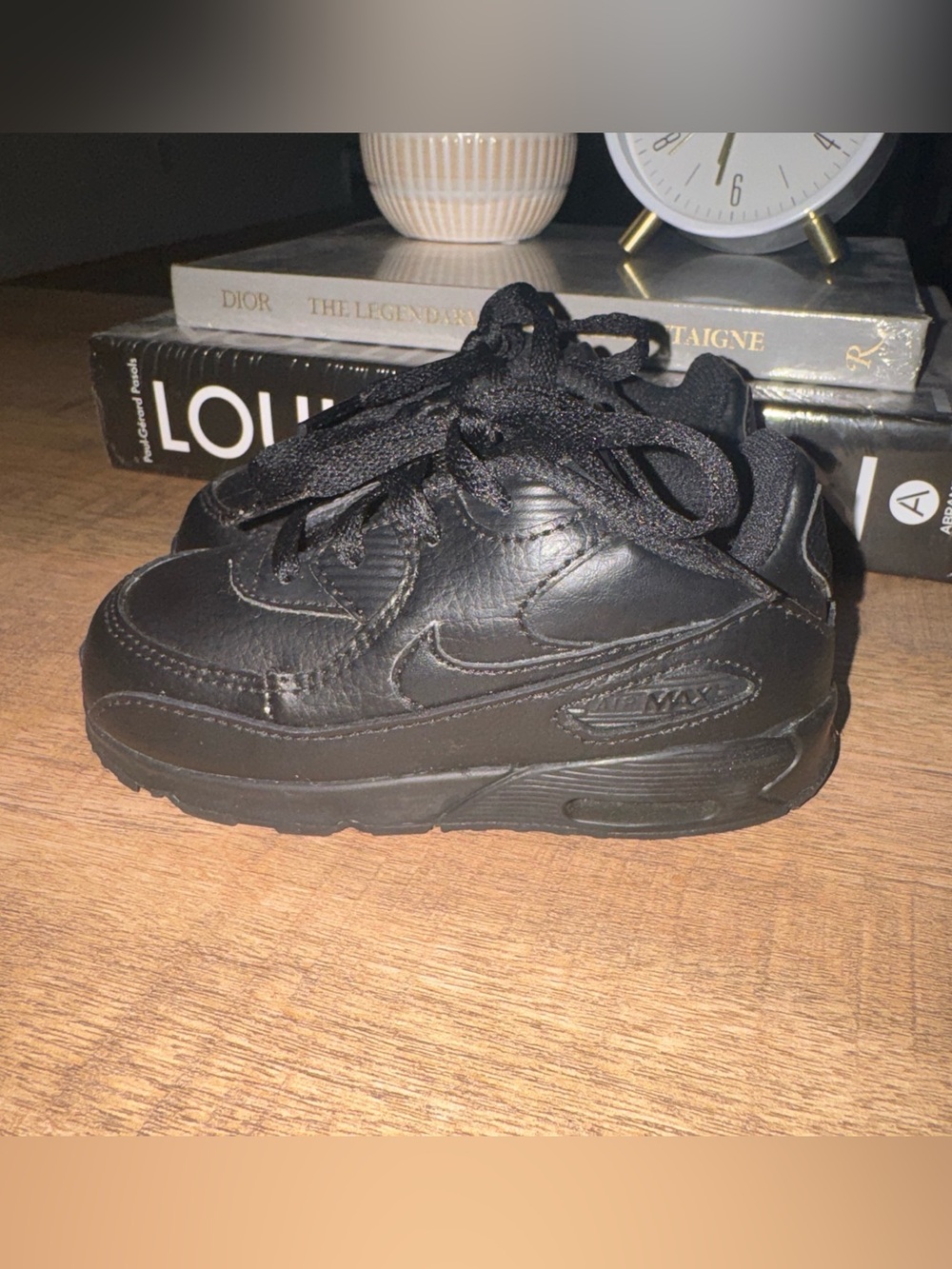 Nike Kids' All-Black Leather Air Max Sneaker